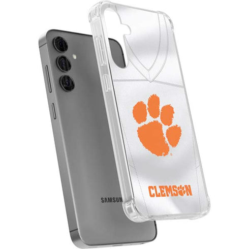 Clemson University White Jersey Galaxy S24 Plus Clear Case